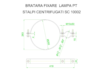 BRATARA FIXARE LAMPA PT STALPI CENTRIFUGATI SC 10002